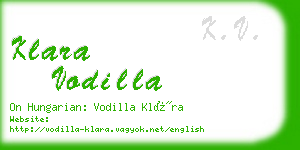 klara vodilla business card